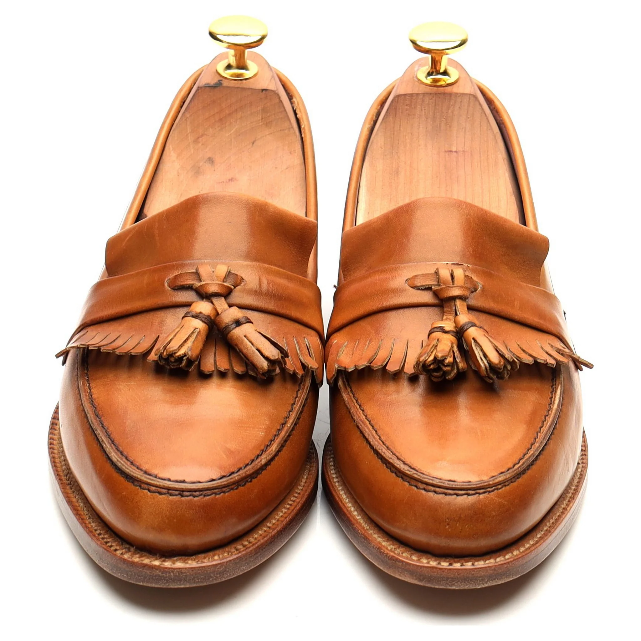 Women's 'Heather' Tan Brown Leather Fringed Tassel Loafers UK 4.5 D - Image 9