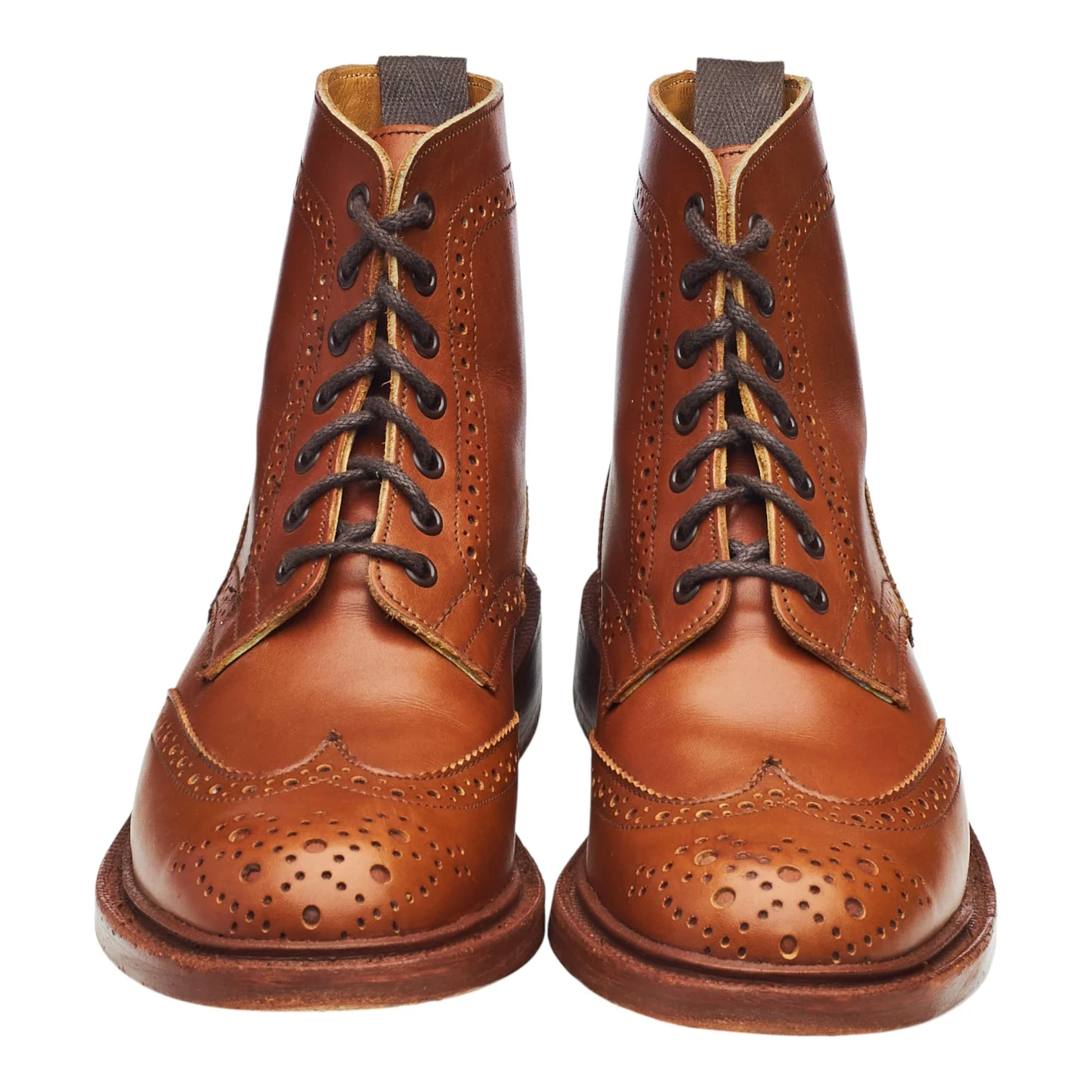 Women's 'Stephy' Tan Brown Leather Brogue Boots UK 4.5 - Image 2