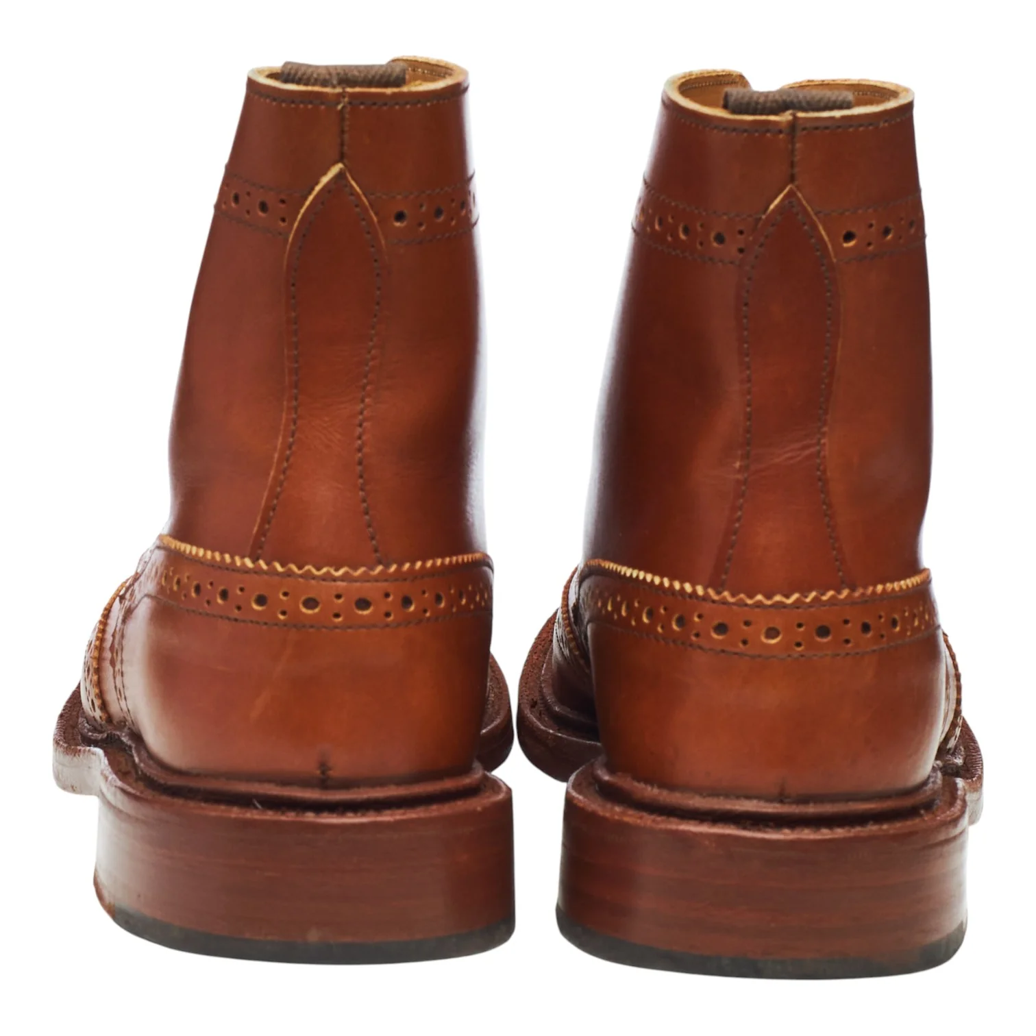 Women's 'Stephy' Tan Brown Leather Brogue Boots UK 4.5 - Image 4