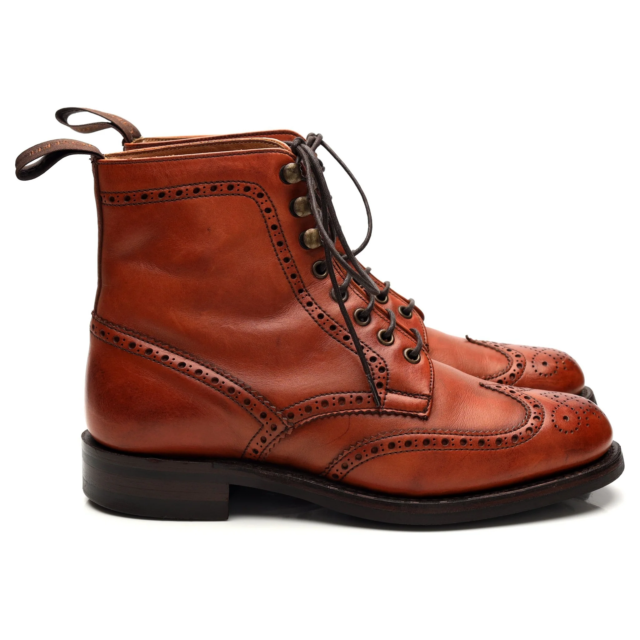 Women's Tan Brown Leather Boots UK 4 D