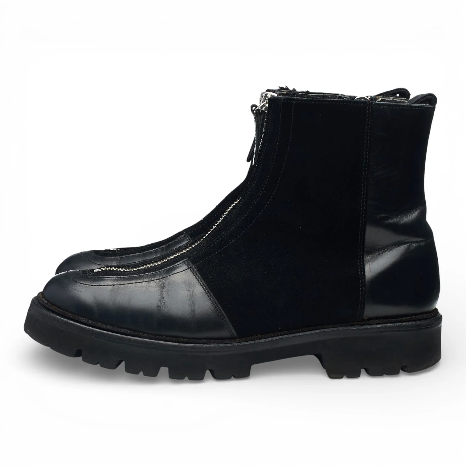 Women's 'Zadie' Black Leather Zip Up Boots UK 7 - Image 3