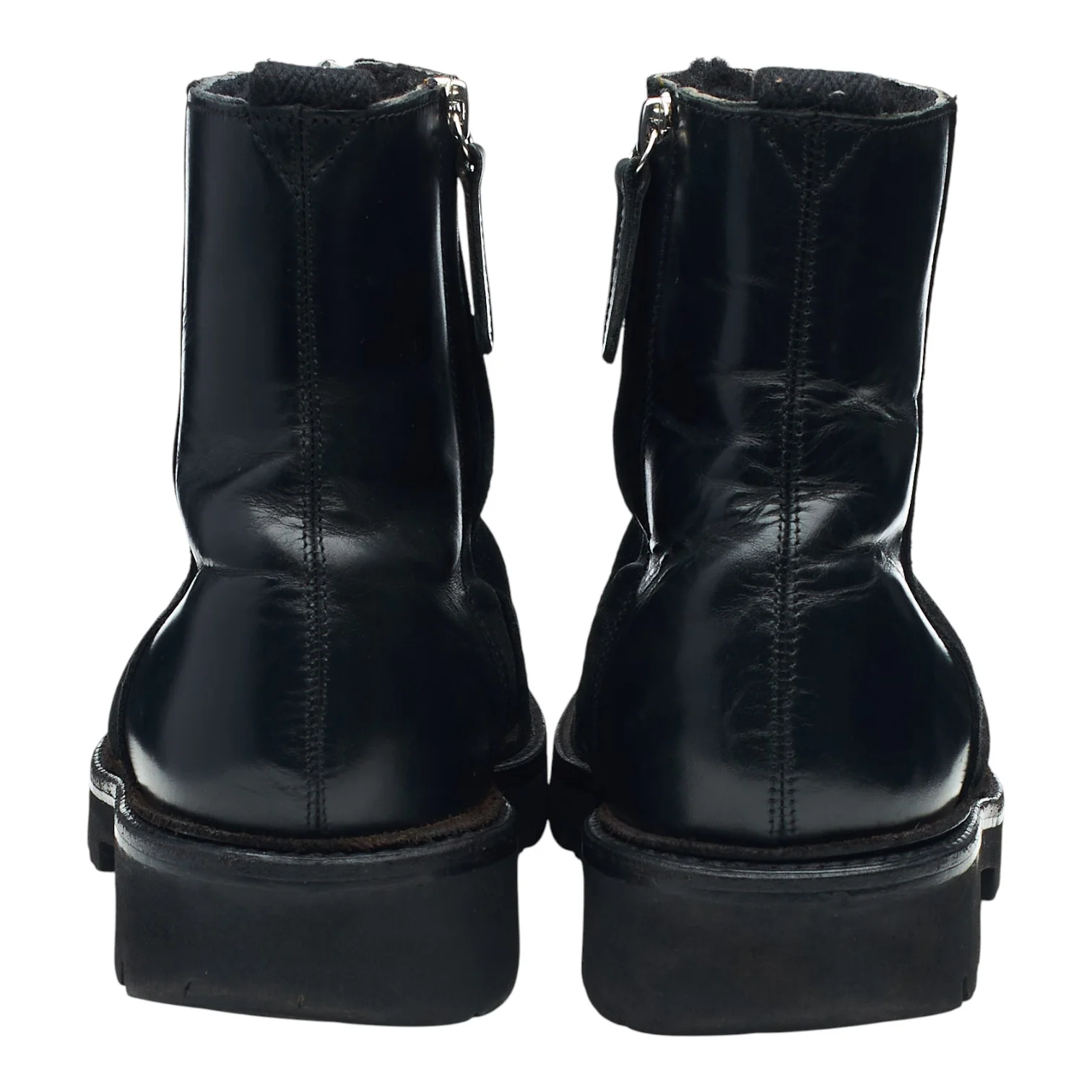Women's 'Zadie' Black Leather Zip Up Boots UK 7 - Image 4