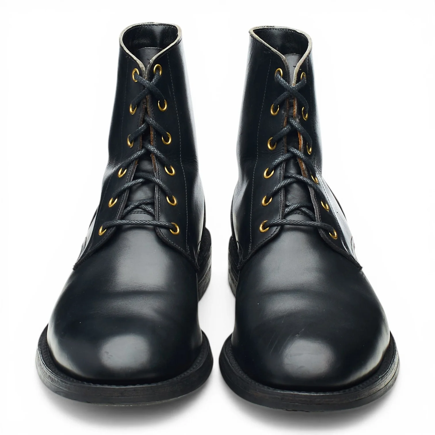 Black Leather Boots UK 10 - Image 2