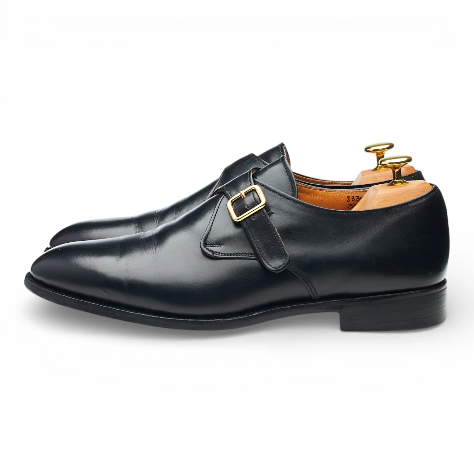 'York' Black Leather Single Monk Strap UK 8.5 - Image 3